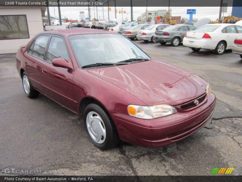 Ruby Red Pearl Metallic / Gray 1998 Toyota Corolla LE