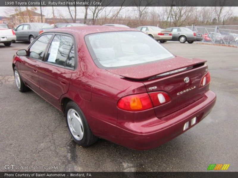 Ruby Red Pearl Metallic / Gray 1998 Toyota Corolla LE