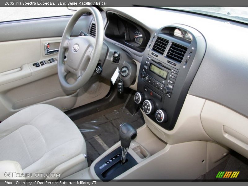 Sand Beige Metallic / Beige 2009 Kia Spectra EX Sedan