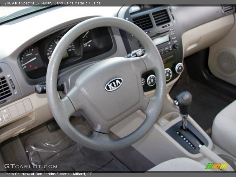 Sand Beige Metallic / Beige 2009 Kia Spectra EX Sedan
