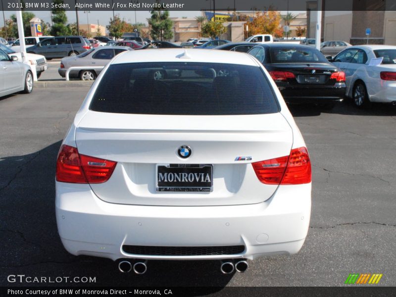 Alpine White / Fox Red Novillo Leather 2011 BMW M3 Sedan