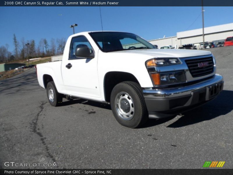 Summit White / Medium Pewter 2008 GMC Canyon SL Regular Cab