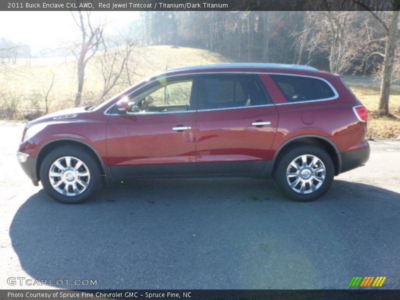 Red Jewel Tintcoat / Titanium/Dark Titanium 2011 Buick Enclave CXL AWD