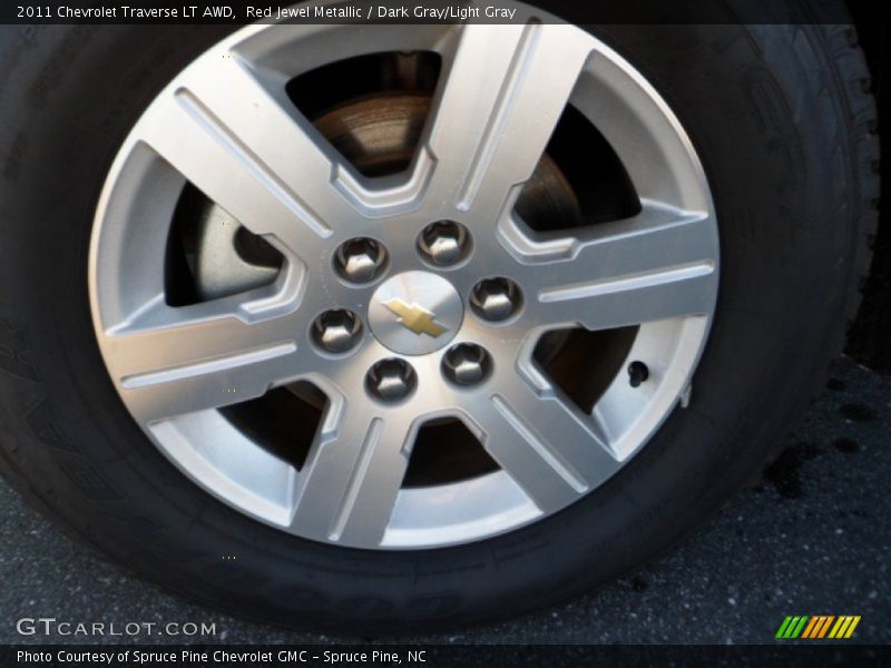 Red Jewel Metallic / Dark Gray/Light Gray 2011 Chevrolet Traverse LT AWD