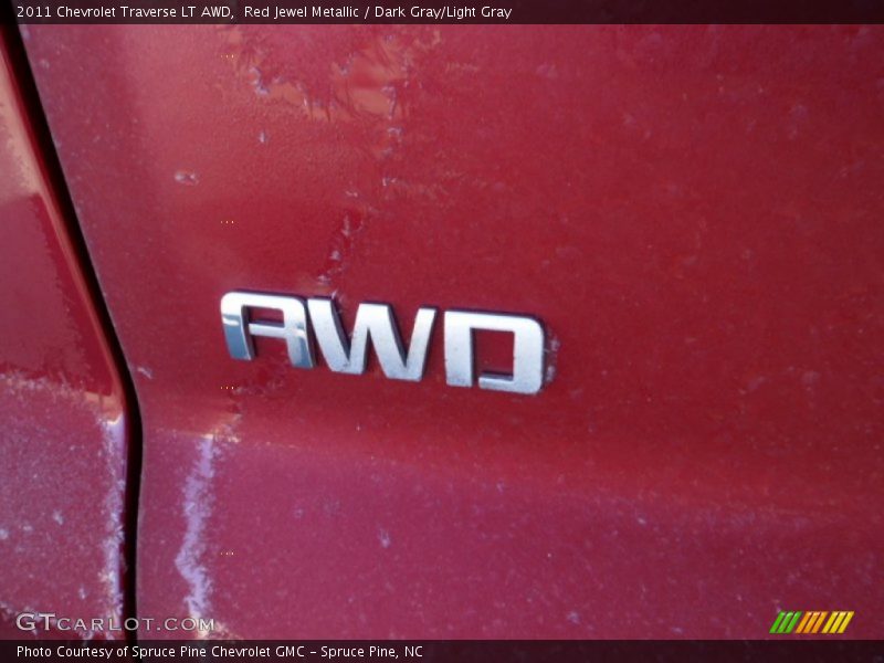 Red Jewel Metallic / Dark Gray/Light Gray 2011 Chevrolet Traverse LT AWD