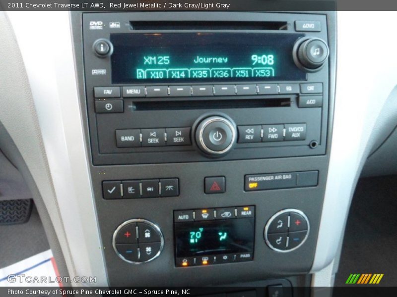 Red Jewel Metallic / Dark Gray/Light Gray 2011 Chevrolet Traverse LT AWD