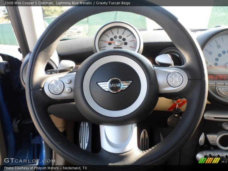 Lightning Blue Metallic / Gravity Tuscan Beige 2008 Mini Cooper S Clubman