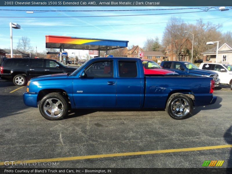 Arrival Blue Metallic / Dark Charcoal 2003 Chevrolet Silverado 1500 SS Extended Cab AWD