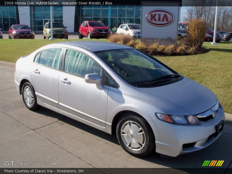 Alabaster Silver Metallic / Blue 2009 Honda Civic Hybrid Sedan