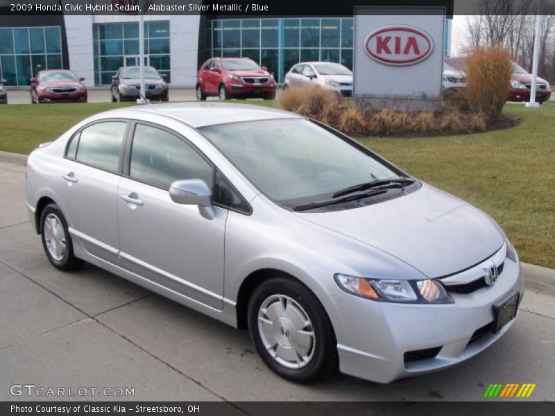 Alabaster Silver Metallic / Blue 2009 Honda Civic Hybrid Sedan