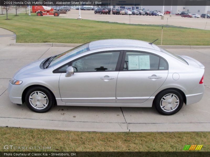 Alabaster Silver Metallic / Blue 2009 Honda Civic Hybrid Sedan