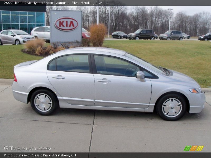 Alabaster Silver Metallic / Blue 2009 Honda Civic Hybrid Sedan