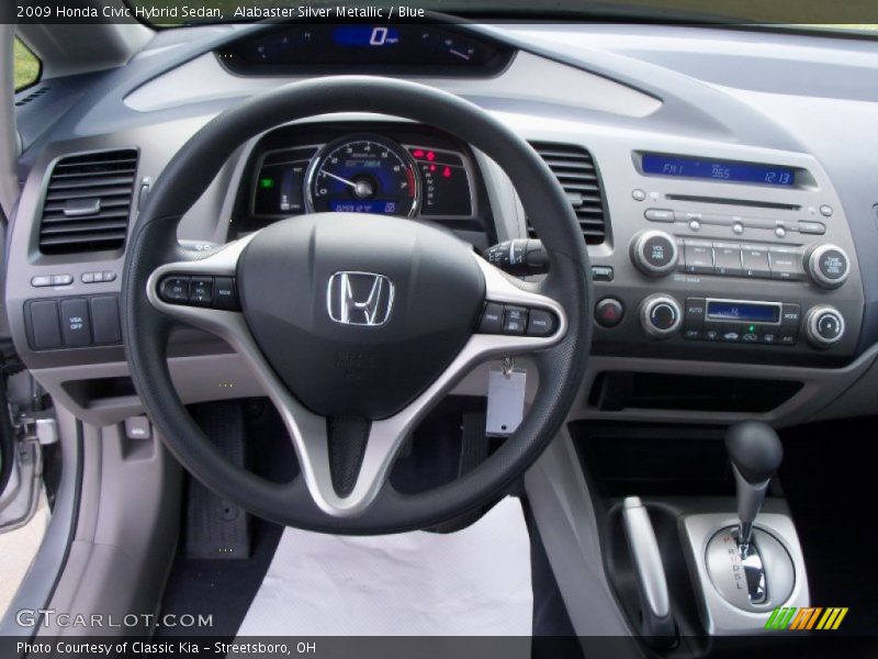 Alabaster Silver Metallic / Blue 2009 Honda Civic Hybrid Sedan