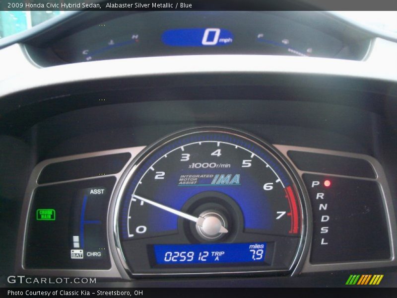 Alabaster Silver Metallic / Blue 2009 Honda Civic Hybrid Sedan