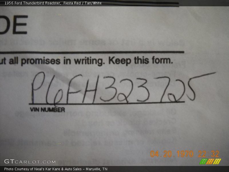 Fiesta Red / Tan/White 1956 Ford Thunderbird Roadster