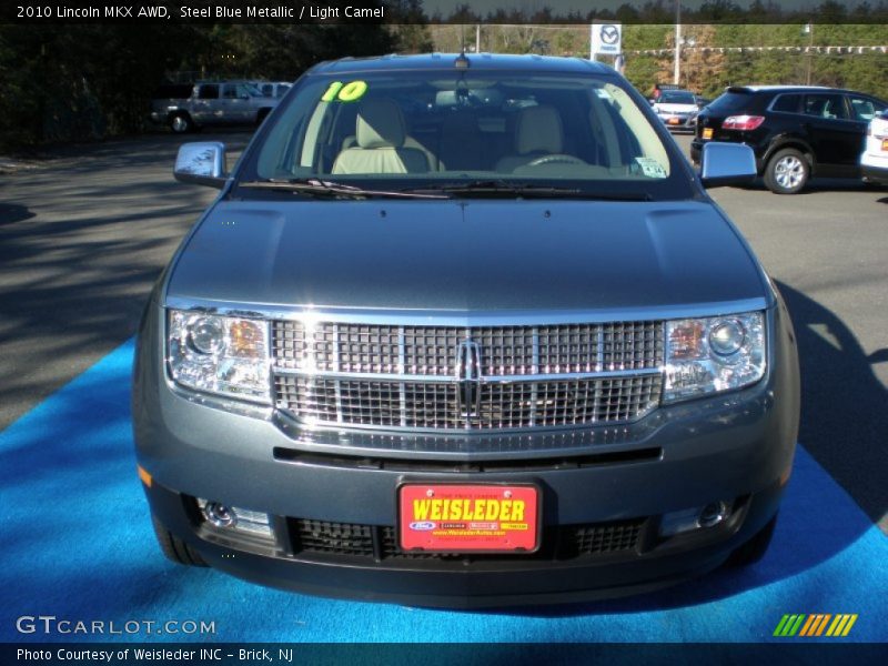 Steel Blue Metallic / Light Camel 2010 Lincoln MKX AWD