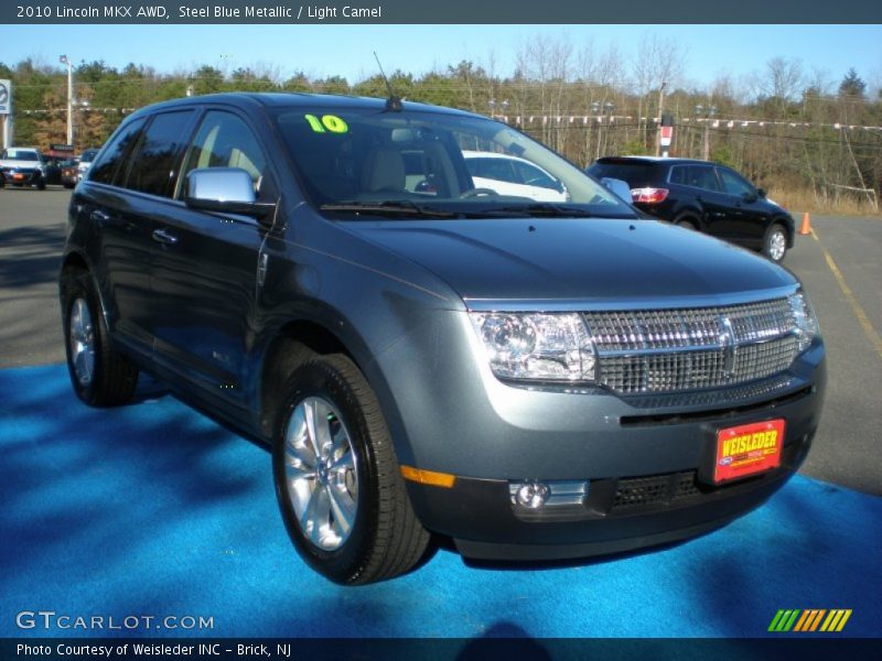 Steel Blue Metallic / Light Camel 2010 Lincoln MKX AWD