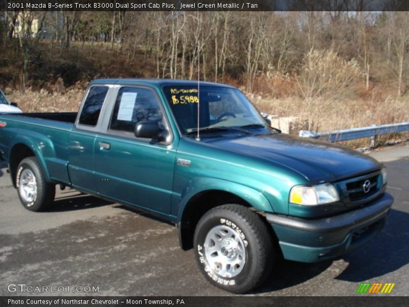 Jewel Green Metallic / Tan 2001 Mazda B-Series Truck B3000 Dual Sport Cab Plus