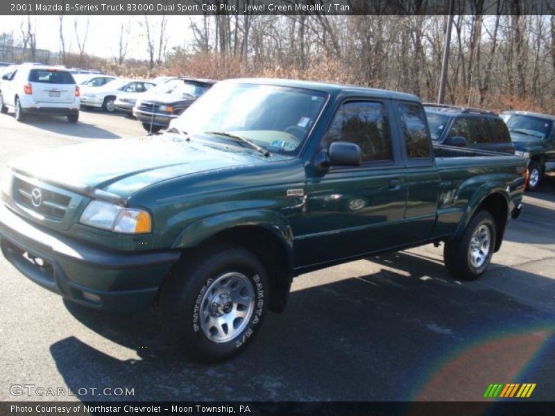 Jewel Green Metallic / Tan 2001 Mazda B-Series Truck B3000 Dual Sport Cab Plus
