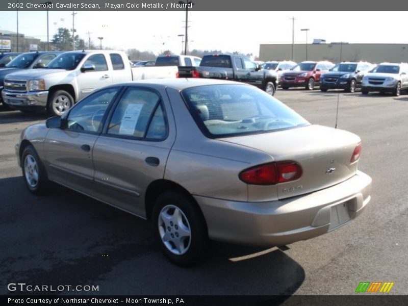 Mayan Gold Metallic / Neutral 2002 Chevrolet Cavalier Sedan