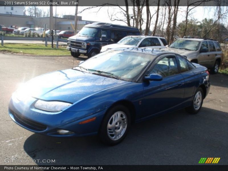 Blue / Tan 2001 Saturn S Series SC2 Coupe