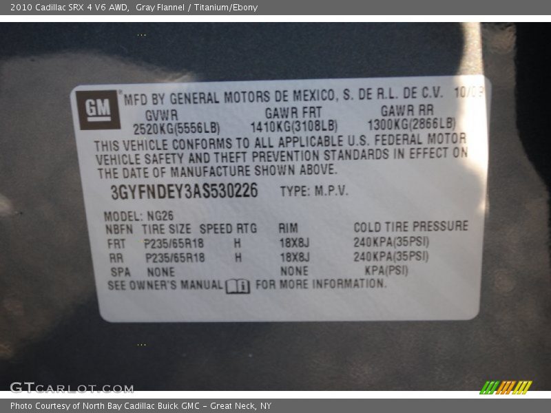Gray Flannel / Titanium/Ebony 2010 Cadillac SRX 4 V6 AWD
