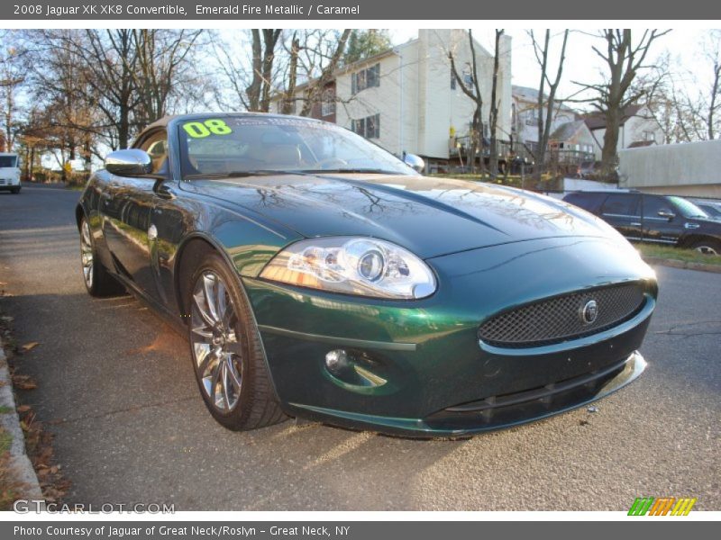 Emerald Fire Metallic / Caramel 2008 Jaguar XK XK8 Convertible