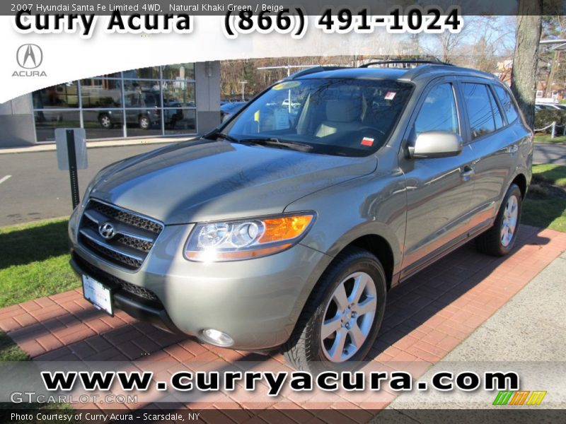 Natural Khaki Green / Beige 2007 Hyundai Santa Fe Limited 4WD