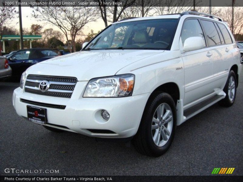 Super White / Ivory Beige 2006 Toyota Highlander Hybrid Limited