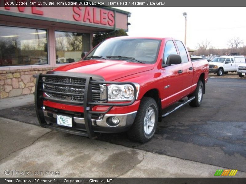 Flame Red / Medium Slate Gray 2008 Dodge Ram 1500 Big Horn Edition Quad Cab 4x4