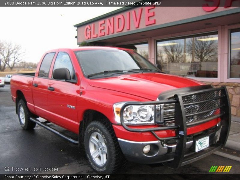 Flame Red / Medium Slate Gray 2008 Dodge Ram 1500 Big Horn Edition Quad Cab 4x4