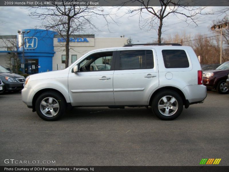 Billet Silver Metallic / Beige 2009 Honda Pilot EX-L 4WD