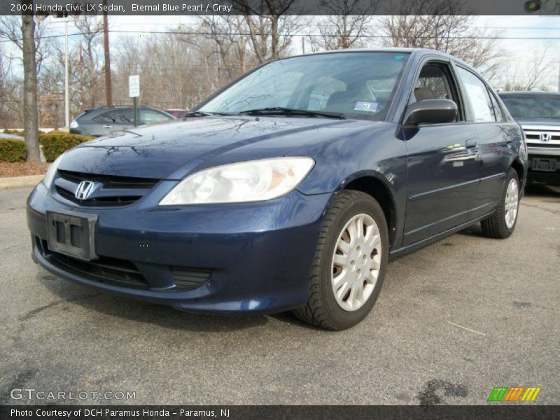 Eternal Blue Pearl / Gray 2004 Honda Civic LX Sedan