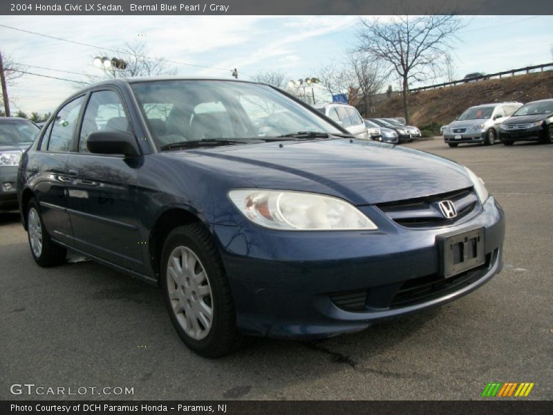 Eternal Blue Pearl / Gray 2004 Honda Civic LX Sedan