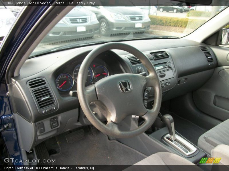 Eternal Blue Pearl / Gray 2004 Honda Civic LX Sedan