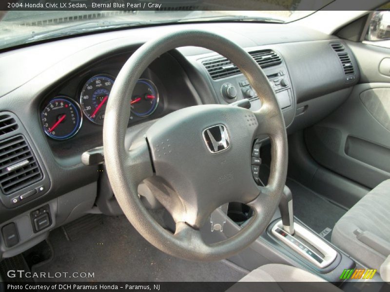 Eternal Blue Pearl / Gray 2004 Honda Civic LX Sedan