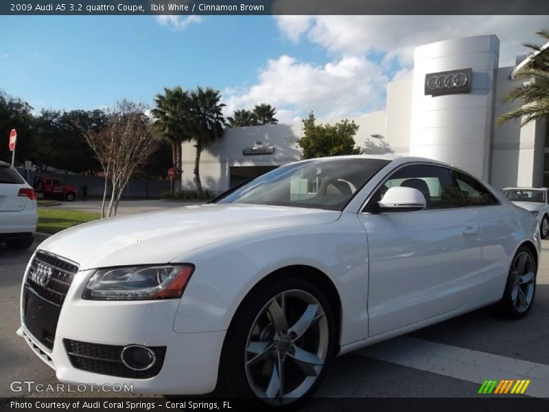 Ibis White / Cinnamon Brown 2009 Audi A5 3.2 quattro Coupe