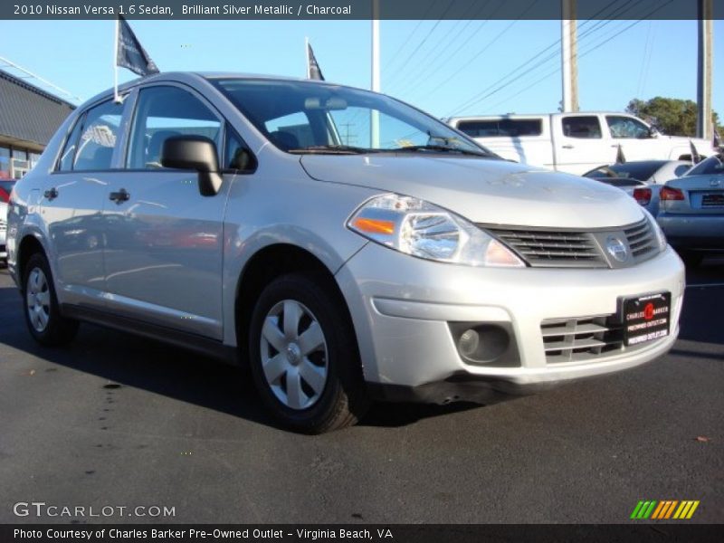 Brilliant Silver Metallic / Charcoal 2010 Nissan Versa 1.6 Sedan