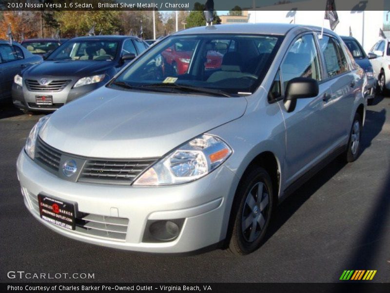 Brilliant Silver Metallic / Charcoal 2010 Nissan Versa 1.6 Sedan