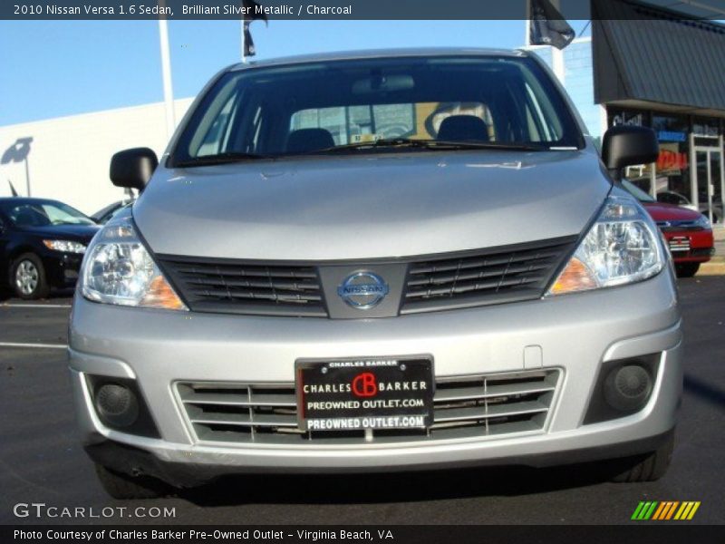 Brilliant Silver Metallic / Charcoal 2010 Nissan Versa 1.6 Sedan
