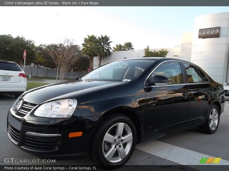 Black Uni / Pure Beige 2009 Volkswagen Jetta SE Sedan