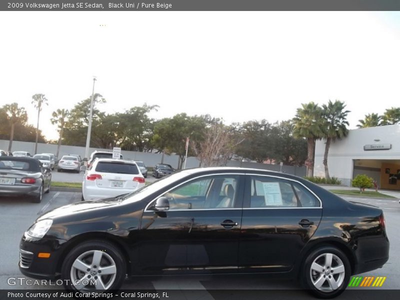 Black Uni / Pure Beige 2009 Volkswagen Jetta SE Sedan