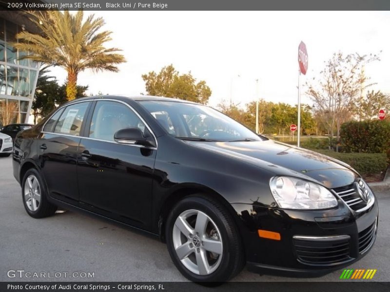 Black Uni / Pure Beige 2009 Volkswagen Jetta SE Sedan