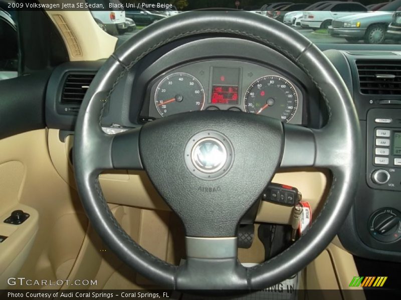 Black Uni / Pure Beige 2009 Volkswagen Jetta SE Sedan