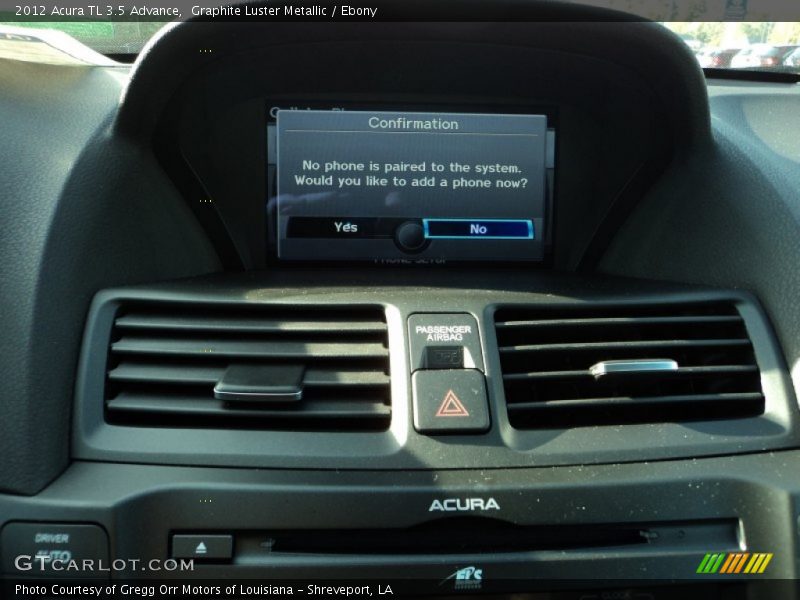 Graphite Luster Metallic / Ebony 2012 Acura TL 3.5 Advance