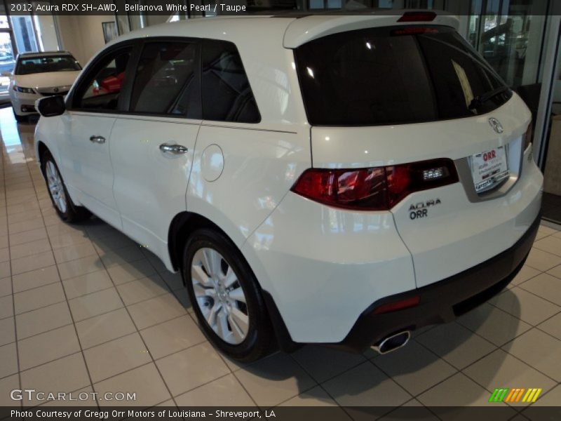 Bellanova White Pearl / Taupe 2012 Acura RDX SH-AWD