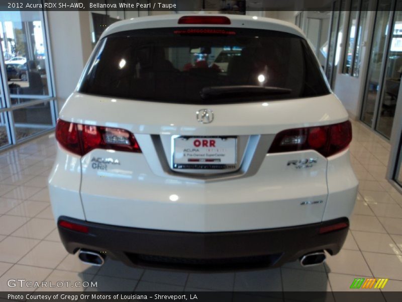 Bellanova White Pearl / Taupe 2012 Acura RDX SH-AWD