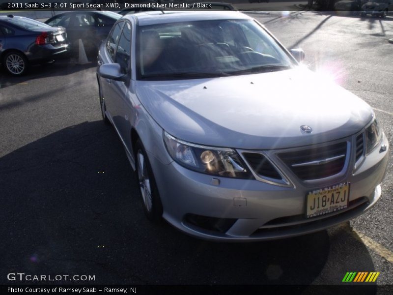 Diamond Silver Metallic / Black 2011 Saab 9-3 2.0T Sport Sedan XWD