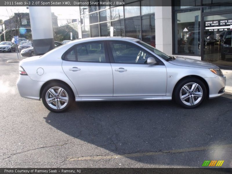 Diamond Silver Metallic / Black 2011 Saab 9-3 2.0T Sport Sedan XWD