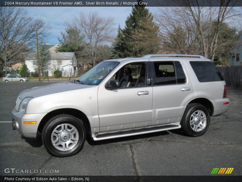 Silver Birch Metallic / Midnight Grey 2004 Mercury Mountaineer V8 Premier AWD